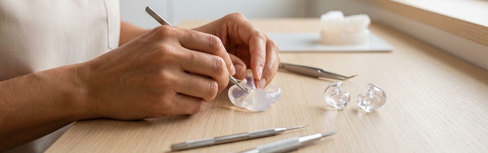 Τεχνικός της akouson κατασκευάζει custom earplugs στα Κέντρα Ακοής akouson